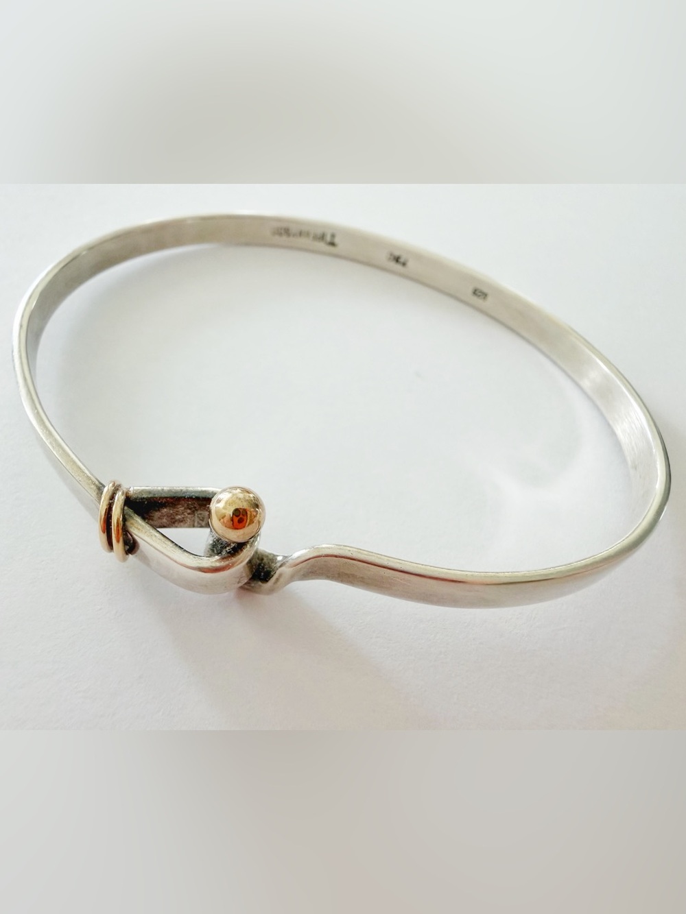 Tiffany&Co silver/gold 750 925 hook and eye bracelet (no box or pouch)